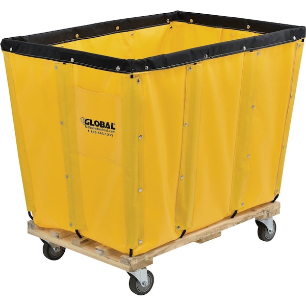 Global Industrial 16 Bushel, Yellow Vinyl Basket Bulk Truck, Unassembled, 40L x 28W x 35H 800358YL - main